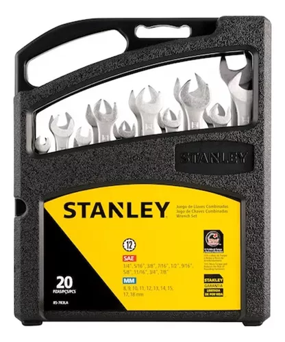 JOGO DE CHAVES COMBINADA MM E POL 20 PCS STANLEY - Imagem 2