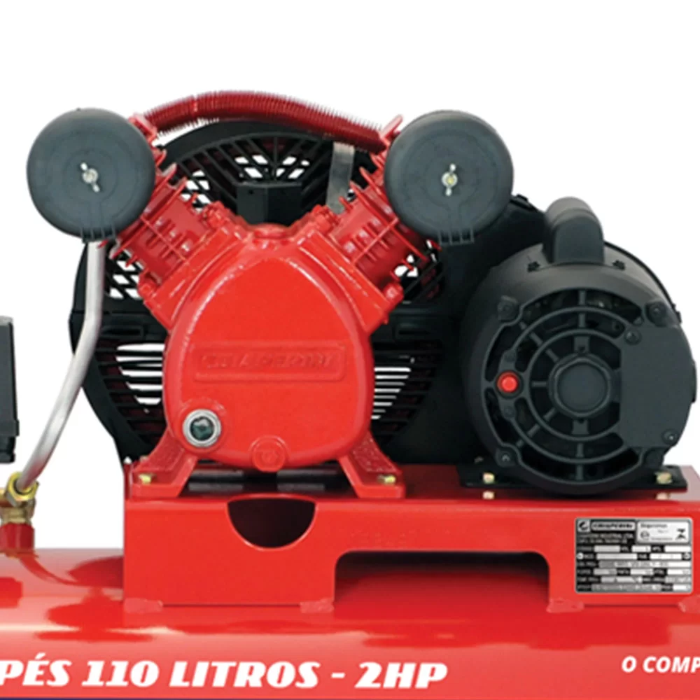 COMPRESSOR DE AR 10 PÉS RED RCH 110L C/MM 2HP 110/220V - Imagem 4