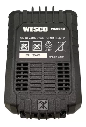 BATERIA 18V 4.0AH LI-ION LÍTIO WESCO - Imagem 3
