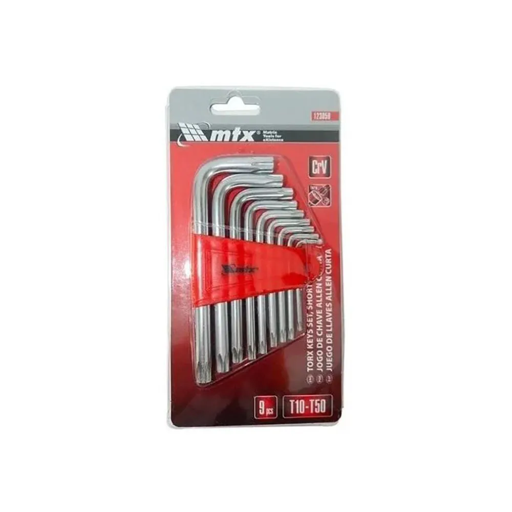 JOGO DE CHAVE HEXAGONAIS TORX CURTAS MTX T10-T50 MTX