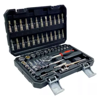 MALETA FERRAMENTAS JOGO SOQUETE CHAVE CATRACA COMBINADA 57 PEÇAS PCI